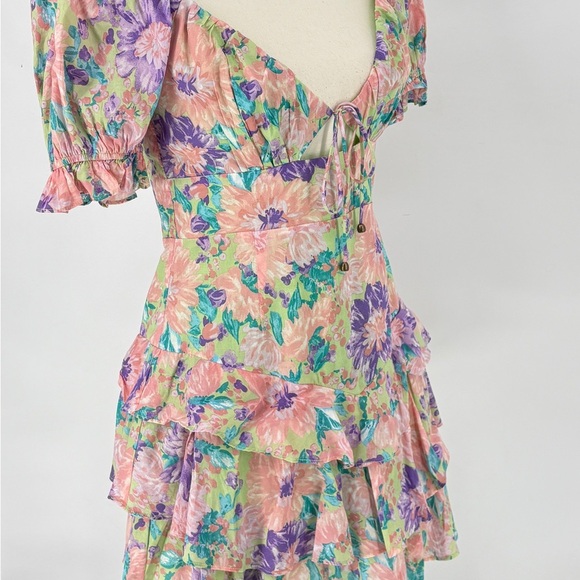 Sundae Muse Romper Dress Size 10 Floral Print Puff Sleeve Cottage Core - Picture 8 of 14